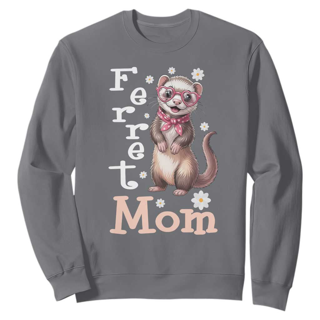 Ferret Mom Life Sweatshirt Funny Cute Polecat Ferret Lover TS12 Charcoal Print Your Wear