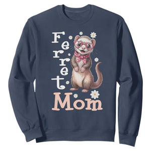 Ferret Mom Life Sweatshirt Funny Cute Polecat Ferret Lover TS12 Navy Print Your Wear