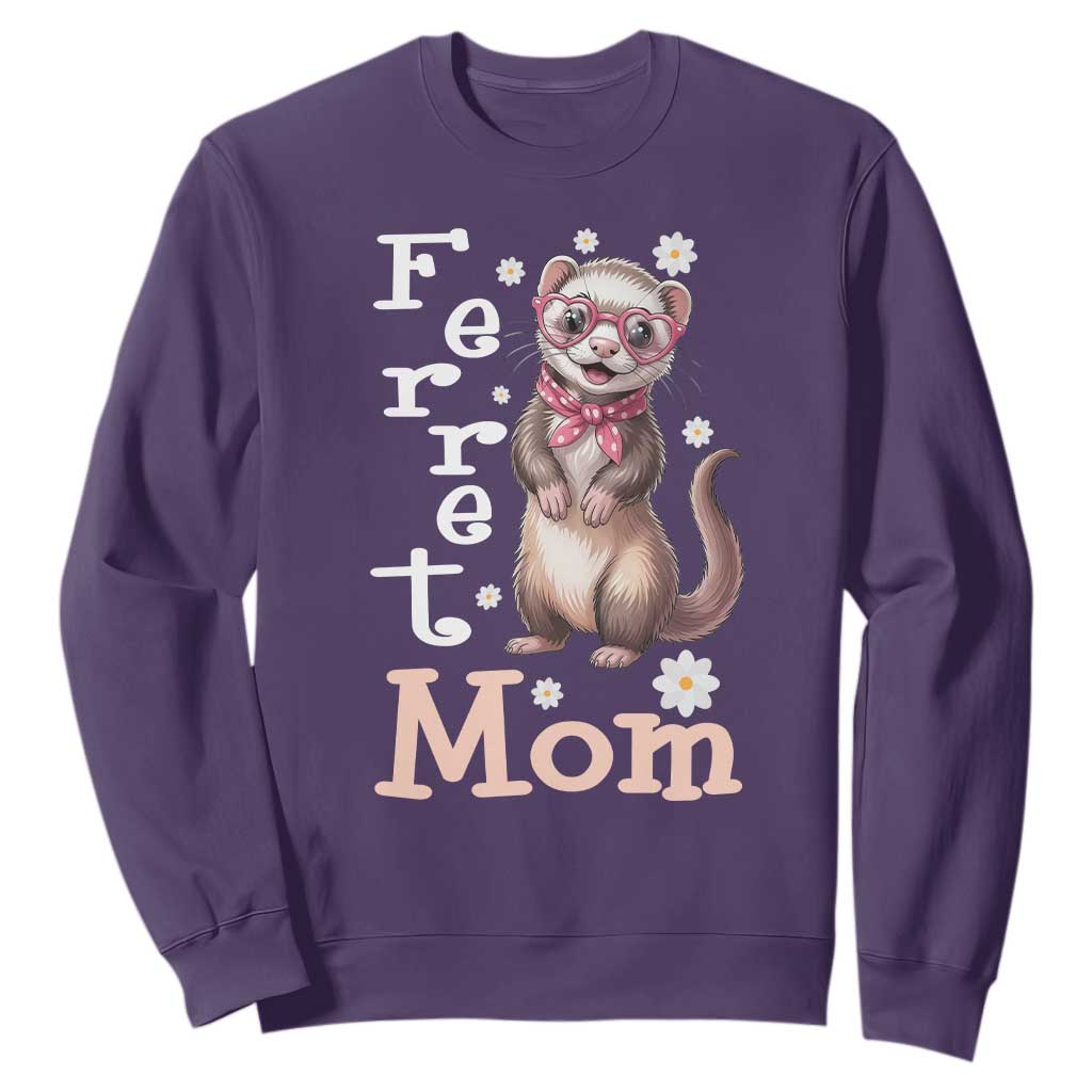 Ferret Mom Life Sweatshirt Funny Cute Polecat Ferret Lover TS12 Purple Print Your Wear