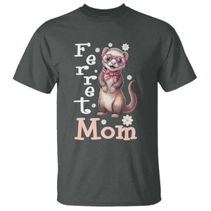 Ferret Mom Life T Shirt Funny Cute Polecat Ferret Lover TS12 Dark Heather Print Your Wear