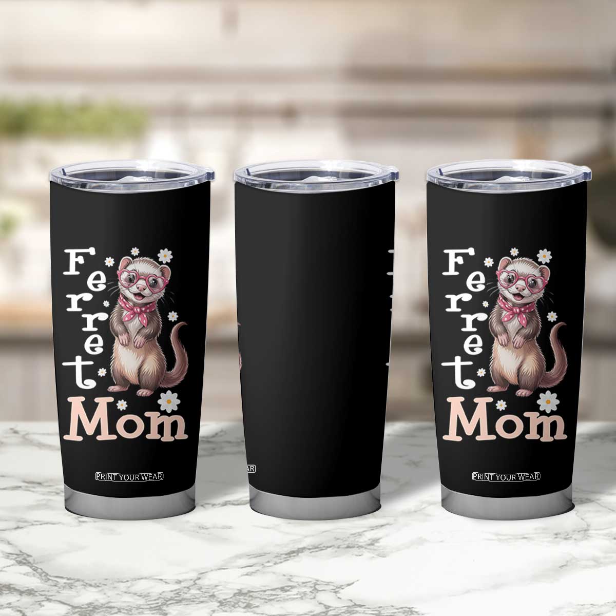 Ferret Mom Life Tumbler Cup Funny Cute Polecat Ferret Lover TS12 Print Your Wear