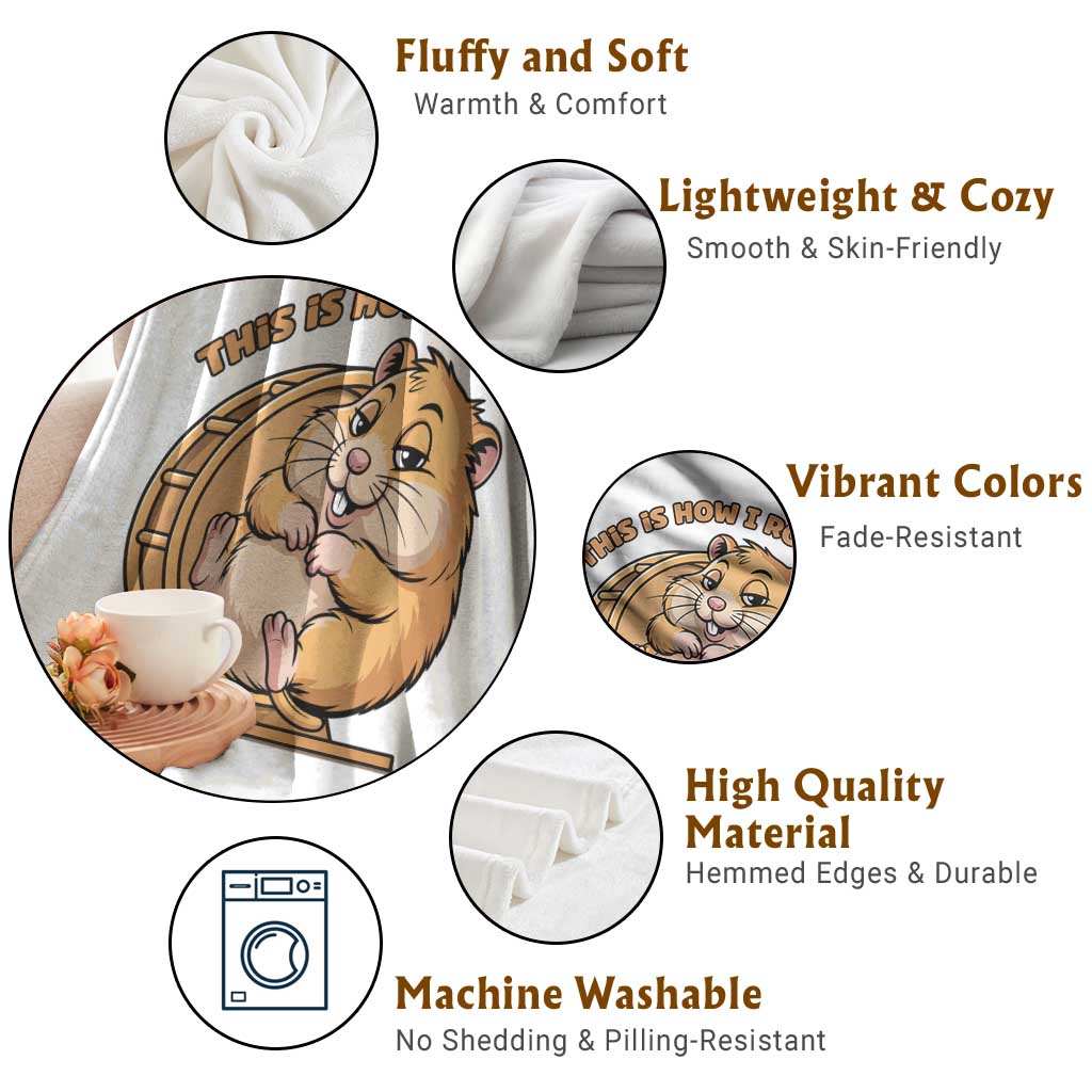 Funny Hamster This Is How I Roll Throw Blanket Cute Rodent Wheel Meme TS12 Print Your Wear