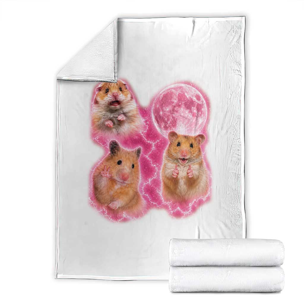 Three Hamsters Retro Graphic Throw Blanket Small Pet Lover Gift Idea TS12 White Print Your Wear