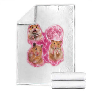 Three Hamsters Retro Graphic Throw Blanket Small Pet Lover Gift Idea TS12 White Print Your Wear