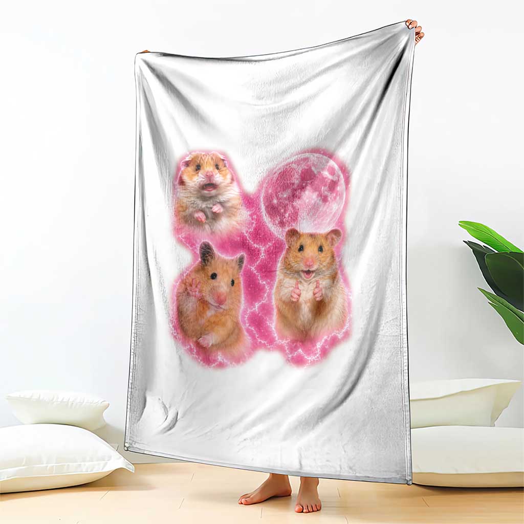 Three Hamsters Retro Graphic Throw Blanket Small Pet Lover Gift Idea TS12 Print Your Wear