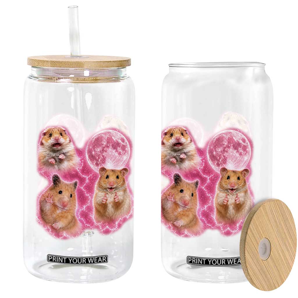 Three Hamsters Retro Graphic Glass Can Small Pet Lover Gift Idea TS12 Print Your Wear