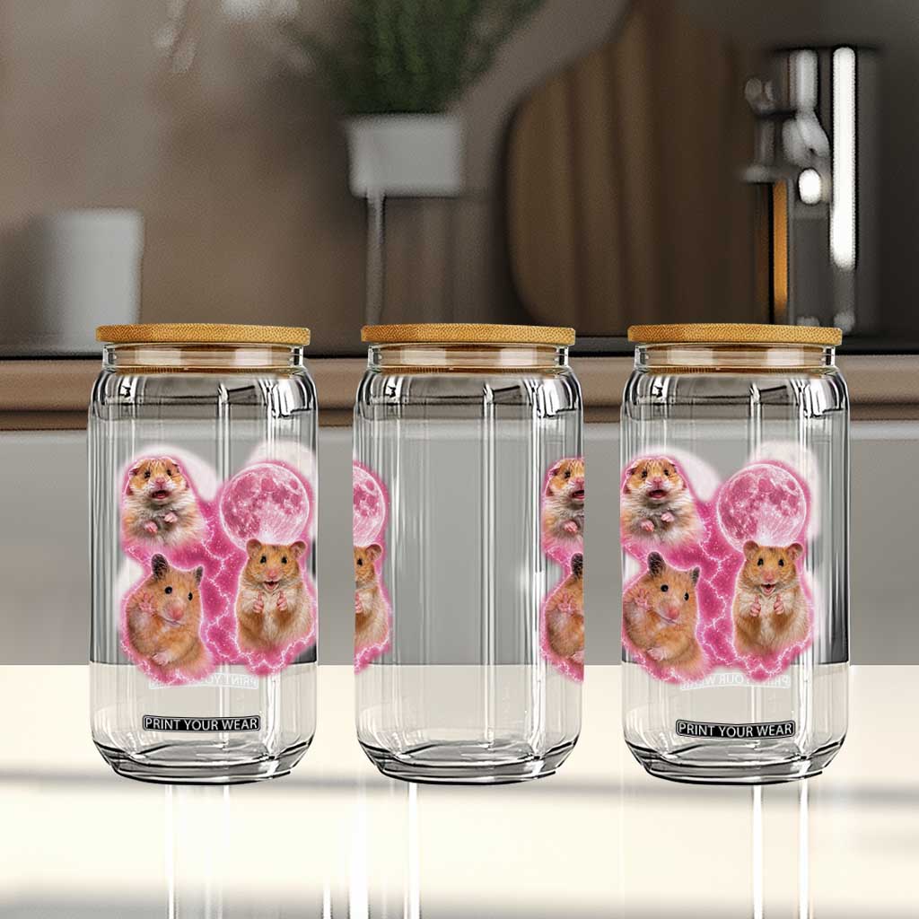 Three Hamsters Retro Graphic Glass Can Small Pet Lover Gift Idea TS12 Print Your Wear