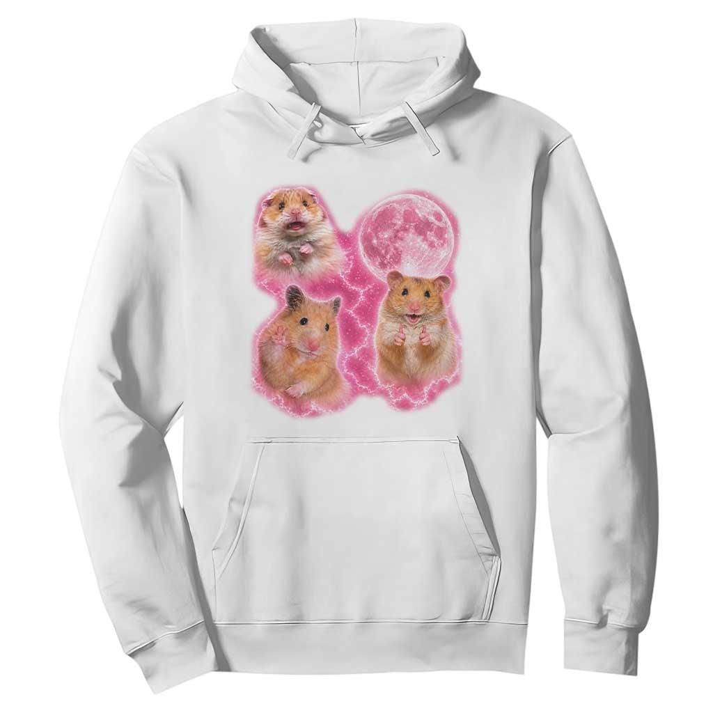 Three Hamsters Retro Graphic Hoodie Small Pet Lover Gift Idea TS12 White Print Your Wear
