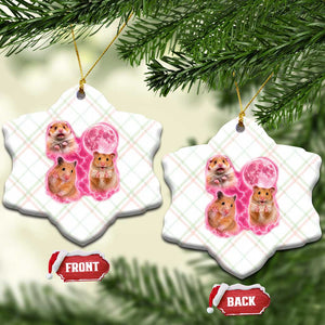 Three Hamsters Retro Graphic Ceramic Ornament Small Pet Lover Gift Idea TS12 Print Your Wear