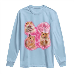 Three Hamsters Retro Graphic Long Sleeve Shirt Small Pet Lover Gift Idea TS12 Light Blue Print Your Wear