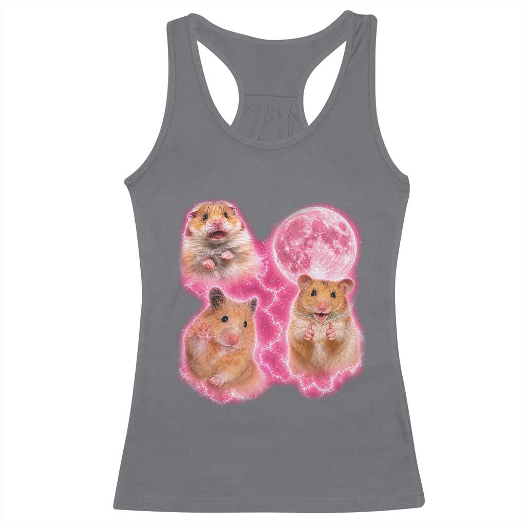 Three Hamsters Retro Graphic Racerback Tank Top Small Pet Lover Gift Idea TS12 Charcoal Print Your Wear