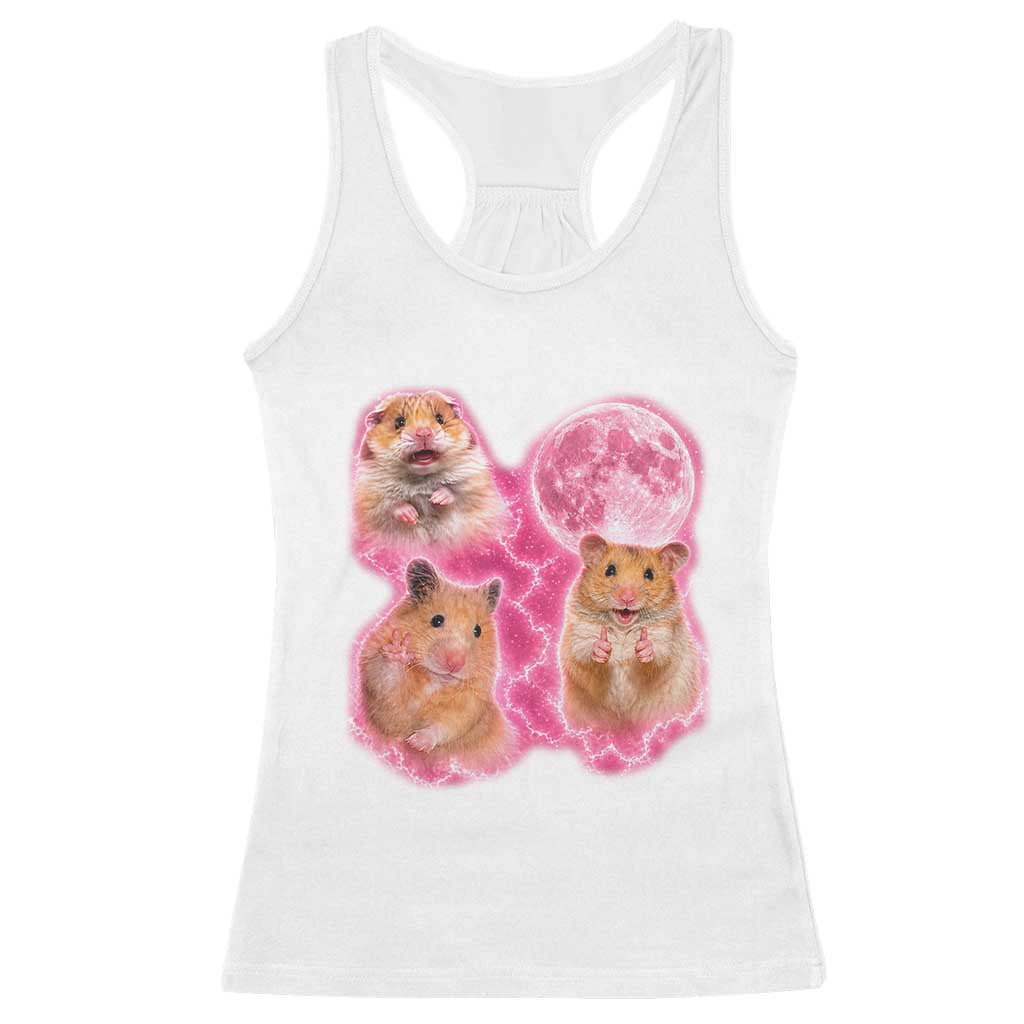 Three Hamsters Retro Graphic Racerback Tank Top Small Pet Lover Gift Idea TS12 White Print Your Wear