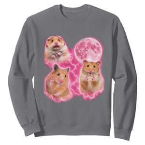 Three Hamsters Retro Graphic Sweatshirt Small Pet Lover Gift Idea TS12 Charcoal Print Your Wear