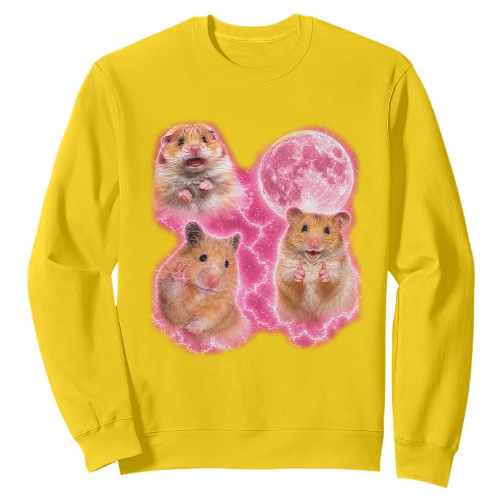 Three Hamsters Retro Graphic Sweatshirt Small Pet Lover Gift Idea TS12 Daisy Print Your Wear