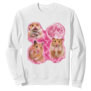 Three Hamsters Retro Graphic Sweatshirt Small Pet Lover Gift Idea TS12 White Print Your Wear