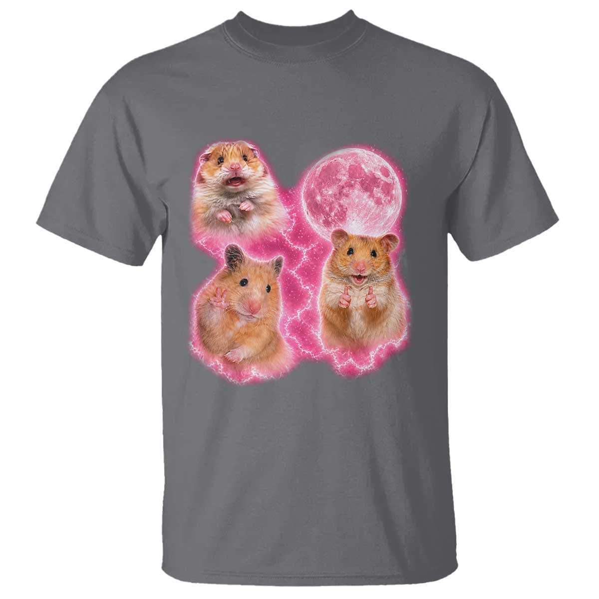 Three Hamsters Retro Graphic T Shirt Small Pet Lover Gift Idea TS12 Charcoal Print Your Wear