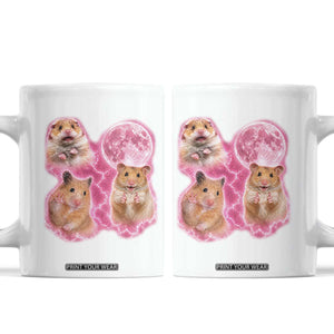 Three Hamsters Retro Graphic Coffee Mug Small Pet Lover Gift Idea TS12 White Print Your Wear