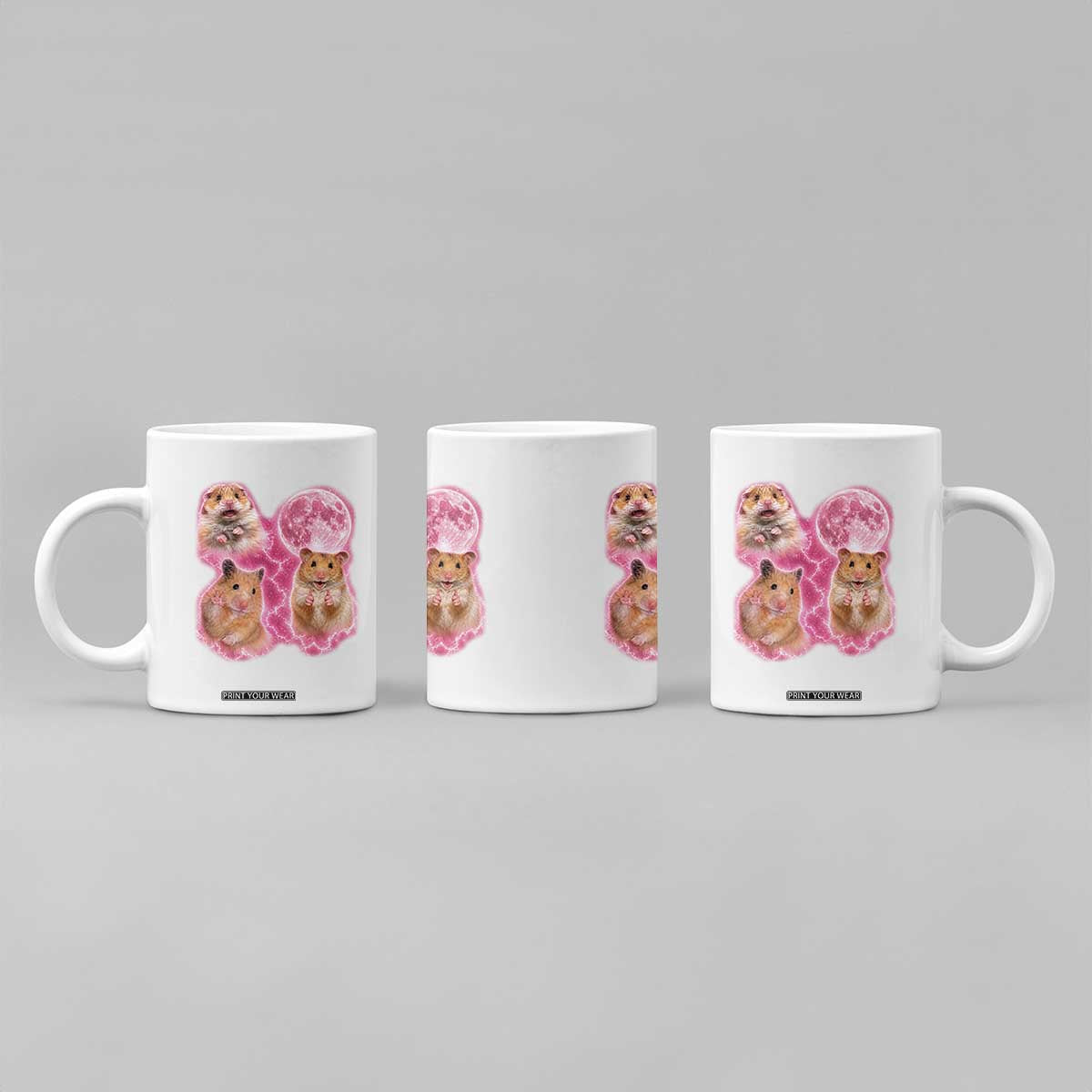 Three Hamsters Retro Graphic Coffee Mug Small Pet Lover Gift Idea TS12 Print Your Wear