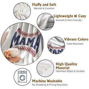 Game Day Baseball Mama Throw Blanket Proud Mom Gift TS12 Print Your Wear