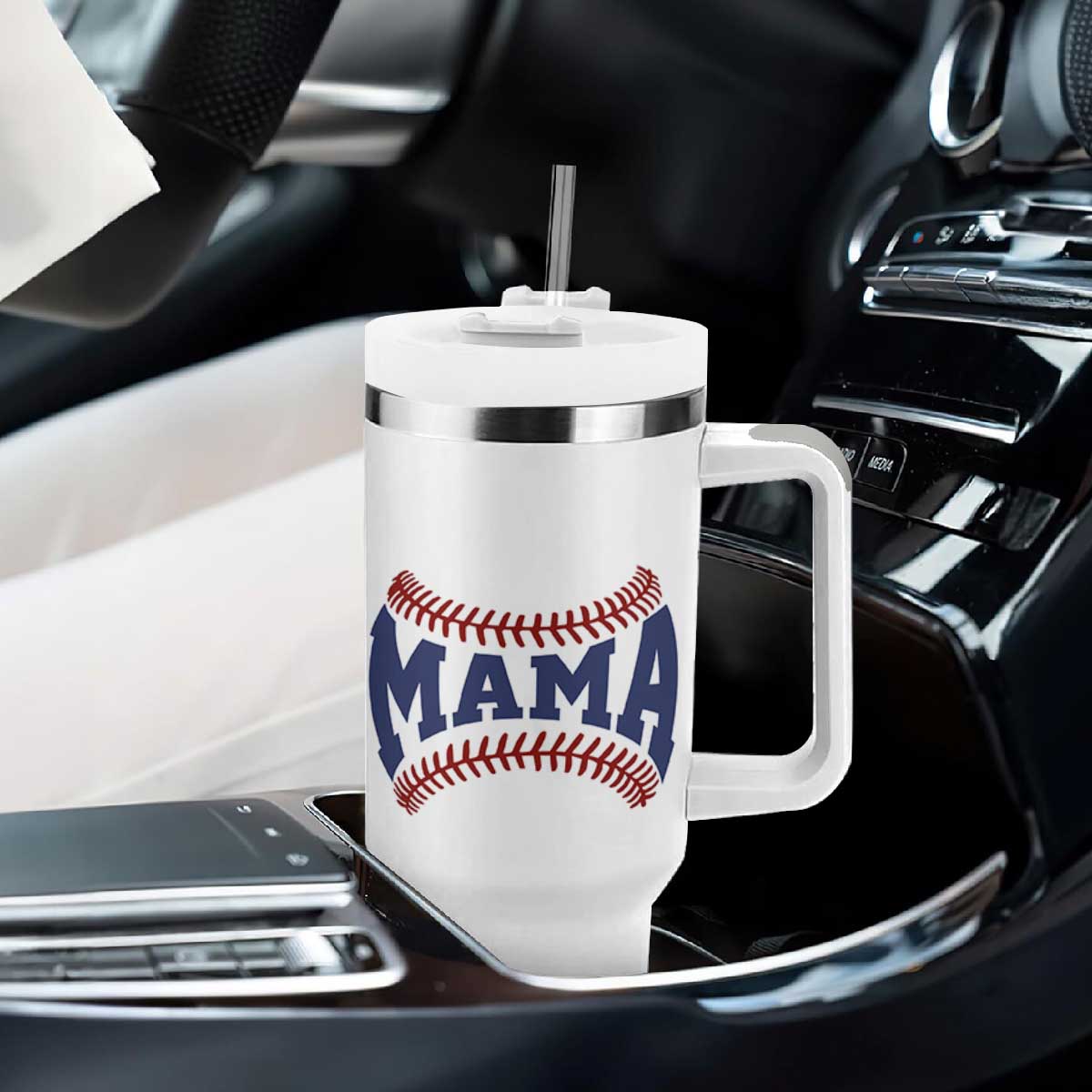 Game Day Baseball Mama Tumbler With Handle Proud Mom Gift TS12 Print Your Wear
