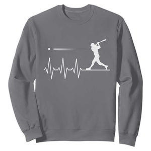 Baseball Heartbeat Line Sweatshirt Vintage Sports Lover Gift TS12 Charcoal Print Your Wear
