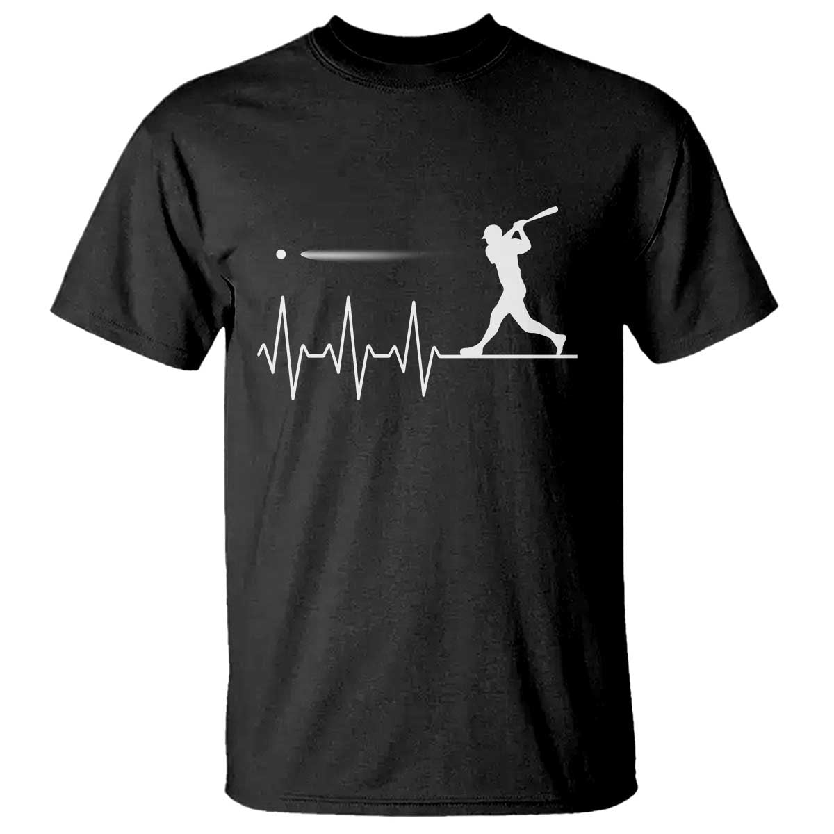 Baseball Heartbeat Line T Shirt Vintage Sports Lover Gift TS12 Black Print Your Wear
