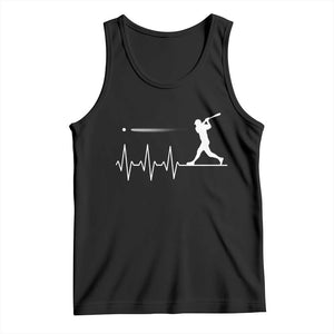 Baseball Heartbeat Line Tank Top Vintage Sports Lover Gift TS12 Black Print Your Wear