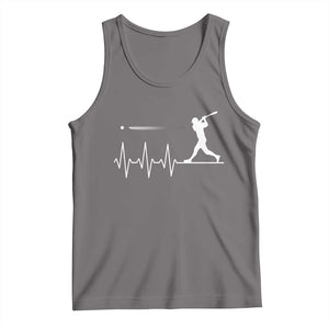 Baseball Heartbeat Line Tank Top Vintage Sports Lover Gift TS12 Deep Heather Print Your Wear