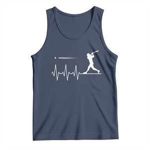 Baseball Heartbeat Line Tank Top Vintage Sports Lover Gift TS12 Navy Print Your Wear