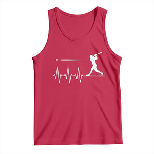 Baseball Heartbeat Line Tank Top Vintage Sports Lover Gift TS12 Red Print Your Wear