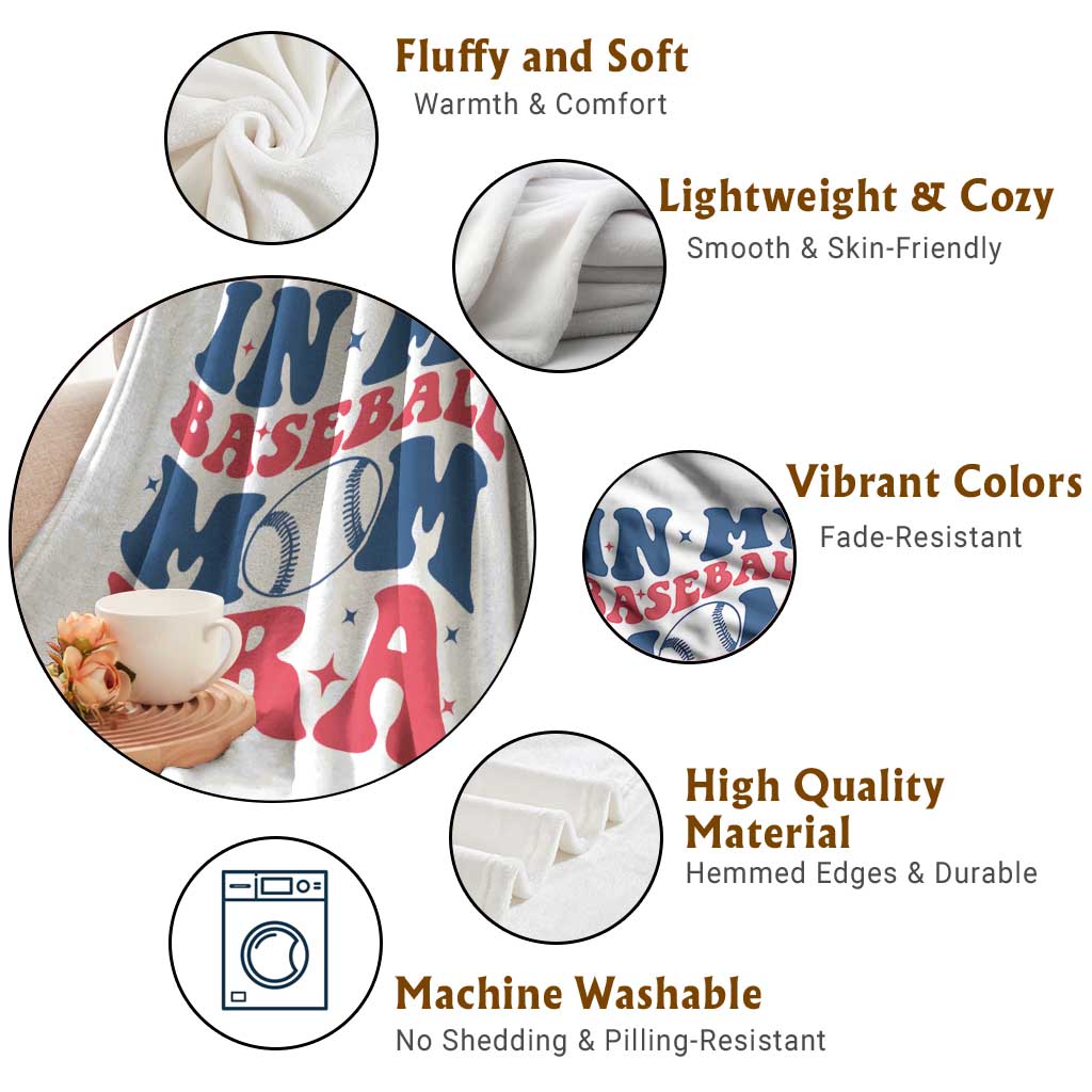 In My Baseball Mom Era Throw Blanket Game Day Sports Mom TS12 Print Your Wear
