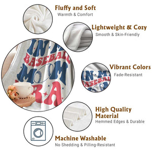 In My Baseball Mom Era Throw Blanket Game Day Sports Mom TS12 Print Your Wear