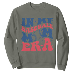In My Baseball Mom Era Sweatshirt Game Day Sports Mom TS12 Military Green Print Your Wear