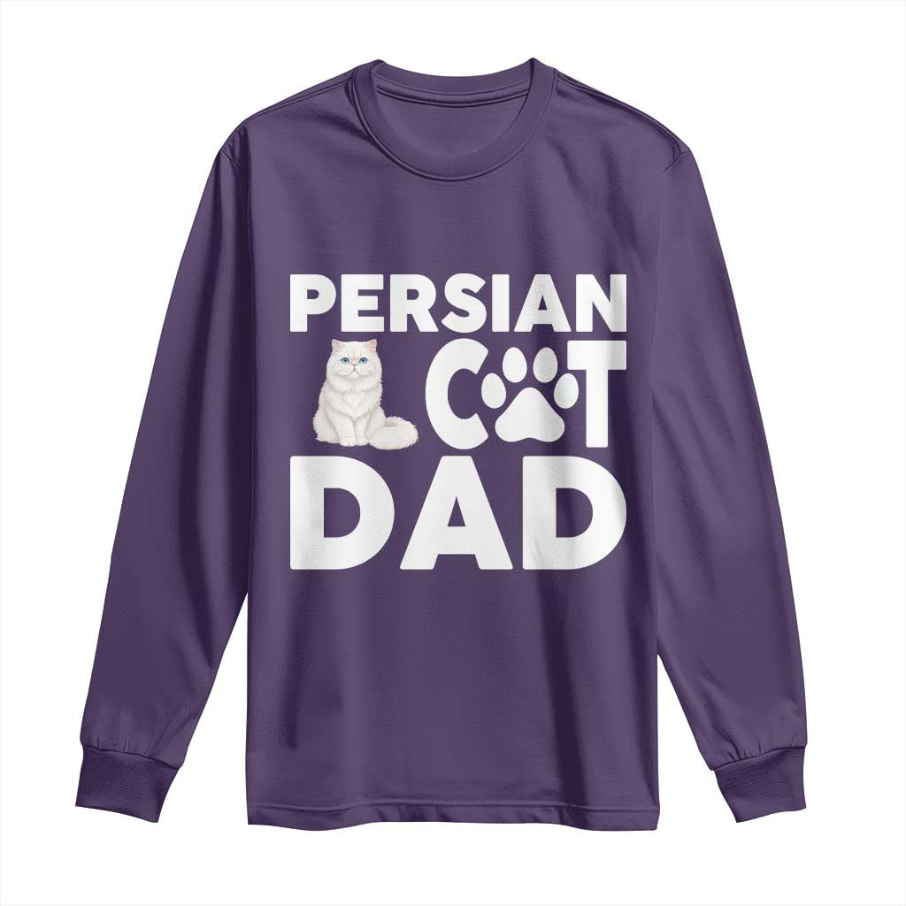 Proud Persian Cat Dad Long Sleeve Shirt Funny Fluffy Cat Lover Gift TS12 Purple Print Your Wear