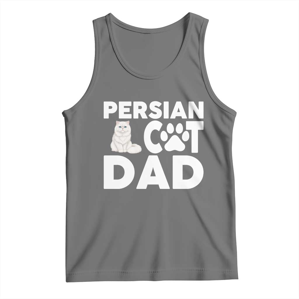 Proud Persian Cat Dad Tank Top Funny Fluffy Cat Lover Gift TS12 Black Heather Print Your Wear