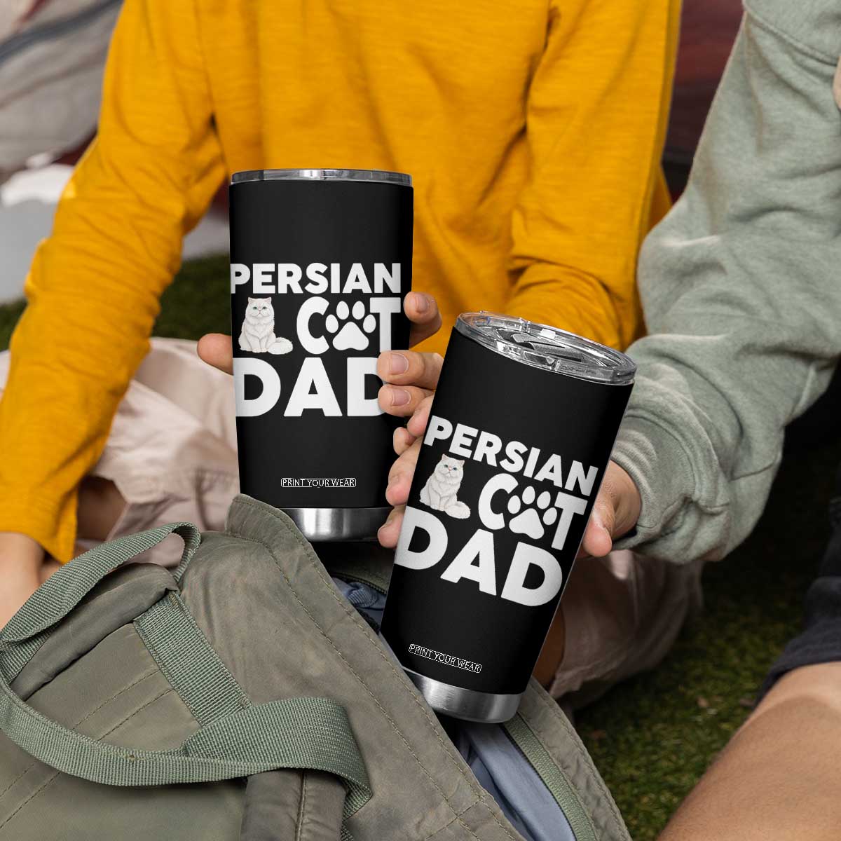 Proud Persian Cat Dad Tumbler Cup Funny Fluffy Cat Lover Gift TS12 Print Your Wear