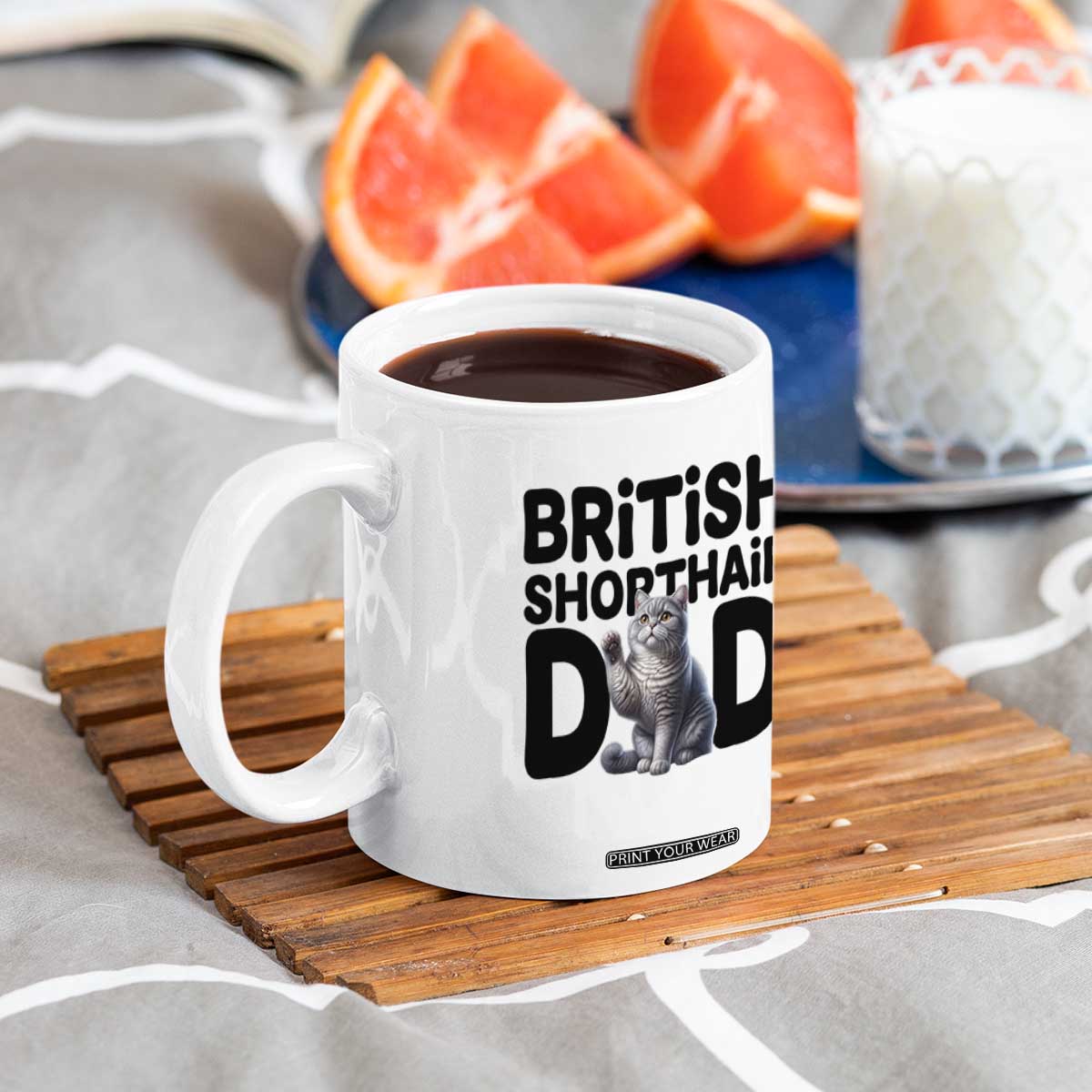 Proud British Shorthair Dad Coffee Mug Cute Cat Fathers Day Gift TS12 Print Your Wear