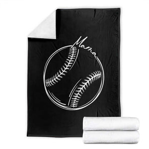 Baseball Mama Graphic Throw Blanket Game Day Gift For Baseball Moms TS12 Black Print Your Wear