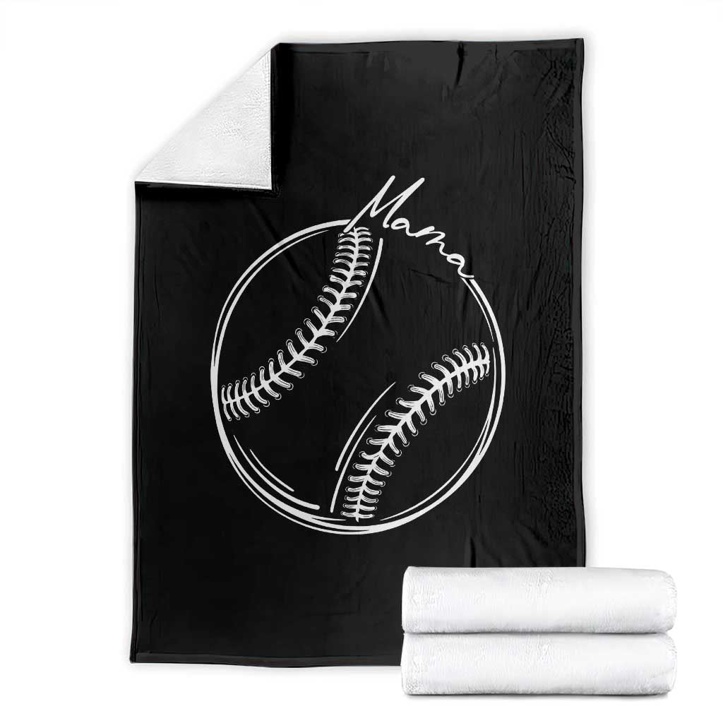 Baseball Mama Graphic Throw Blanket Game Day Gift For Baseball Moms TS12 Black Print Your Wear