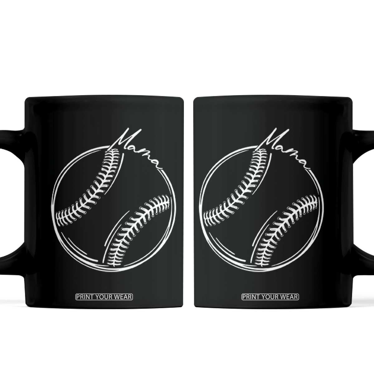 Baseball Mama Graphic Coffee Mug Game Day Gift For Baseball Moms TS12 Black Print Your Wear