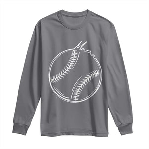 Baseball Mama Graphic Long Sleeve Shirt Game Day Gift For Baseball Moms TS12 Charcoal Print Your Wear