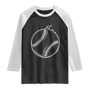 Baseball Mama Graphic Raglan Shirt Game Day Gift For Baseball Moms TS12 Black White Print Your Wear