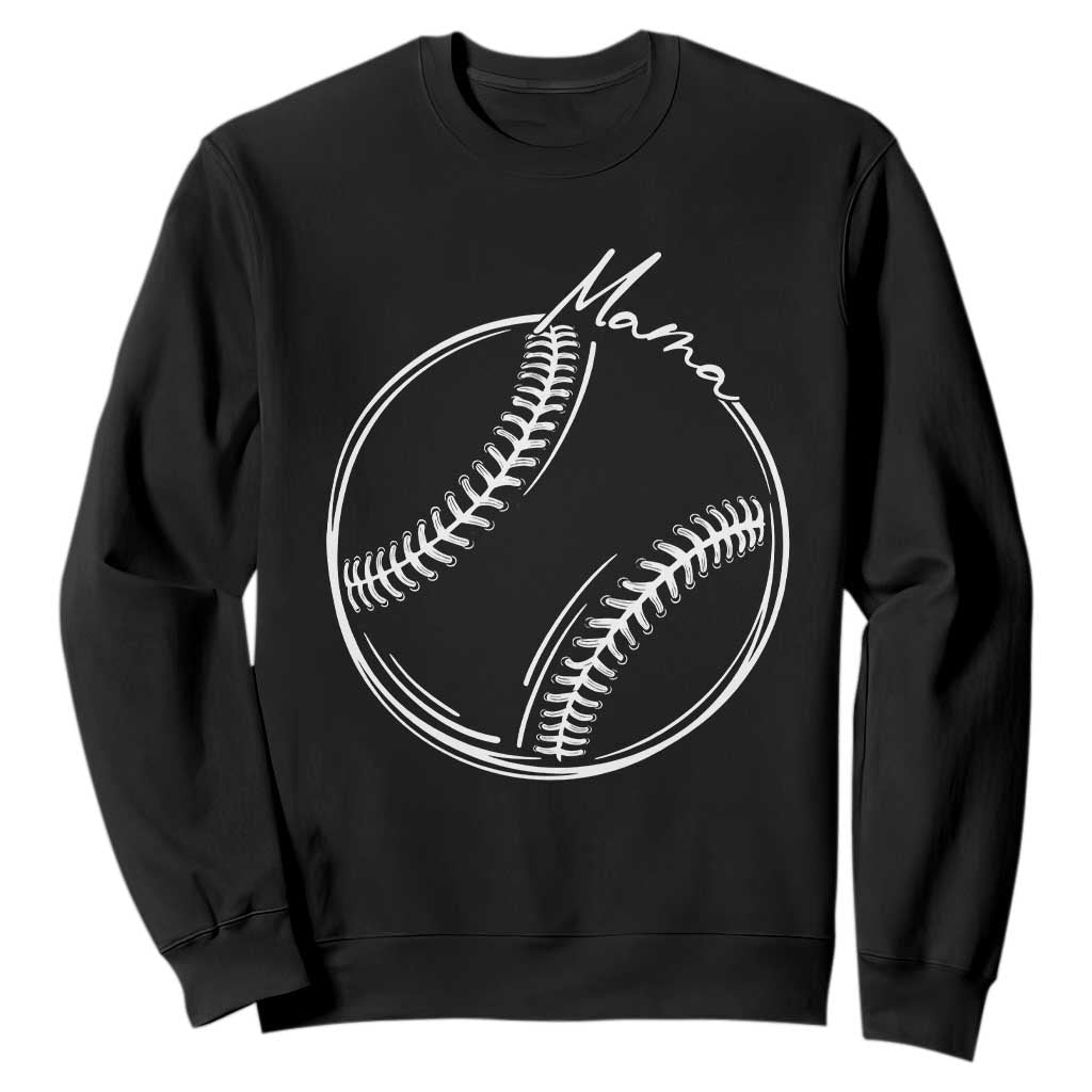 Baseball Mama Graphic Sweatshirt Game Day Gift For Baseball Moms TS12 Black Print Your Wear