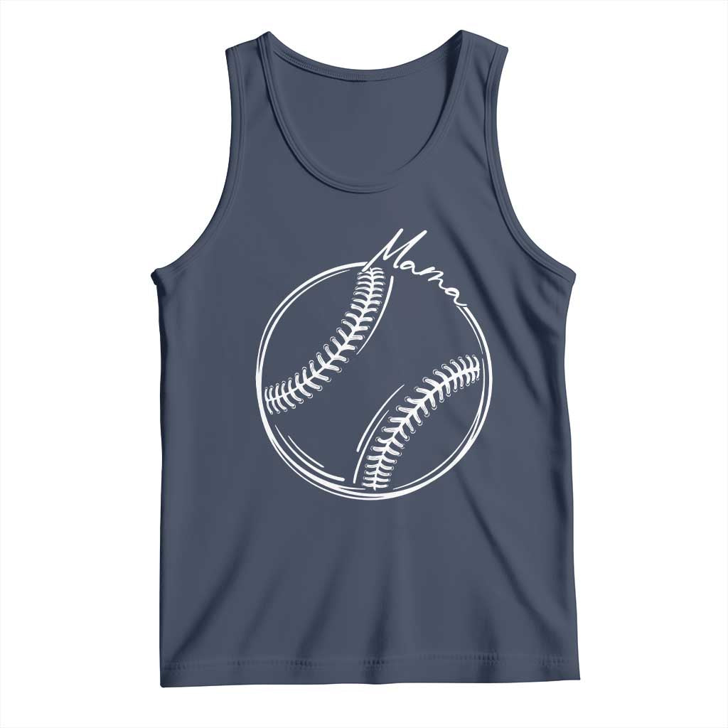 Baseball Mama Graphic Tank Top Game Day Gift For Baseball Moms TS12 Navy Print Your Wear