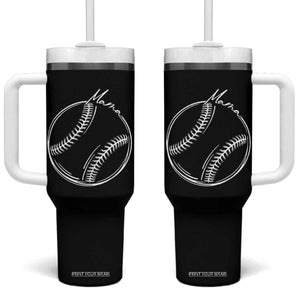 Baseball Mama Graphic Tumbler With Handle Game Day Gift For Baseball Moms TS12 One Size: 40 oz Black Print Your Wear