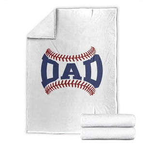 Proud Baseball Dad Throw Blanket Game Day Gift For Him TS12 White Print Your Wear
