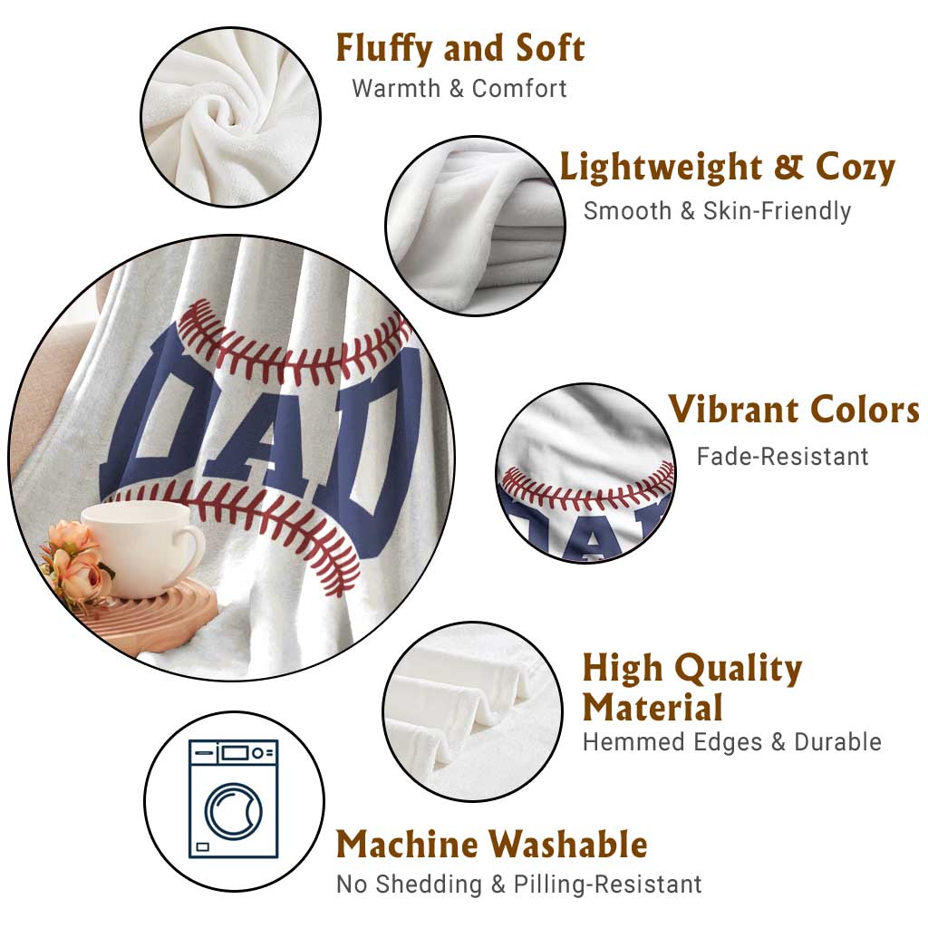 Proud Baseball Dad Throw Blanket Game Day Gift For Him TS12 Print Your Wear
