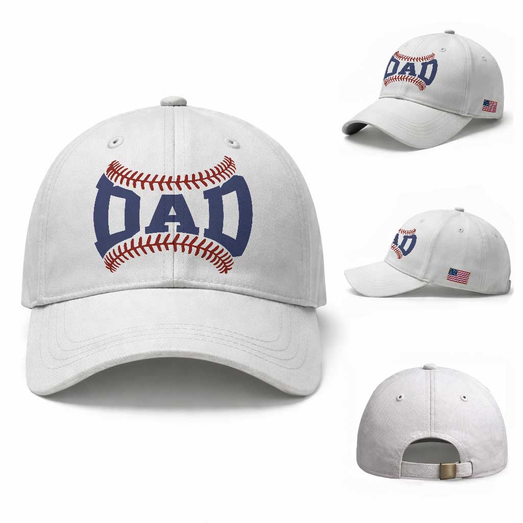 Proud Baseball Dad Baseball Cap Game Day Gift For Him TS12 Baseball Cap Universal Fit White Print Your Wear