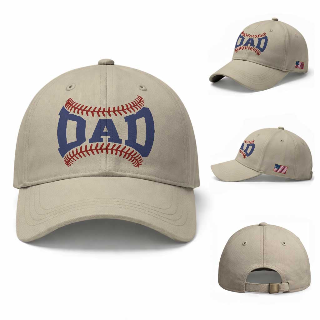 Proud Baseball Dad Baseball Cap Game Day Gift For Him TS12 Baseball Cap Universal Fit Beige Print Your Wear