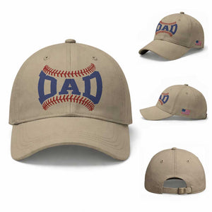 Proud Baseball Dad Baseball Cap Game Day Gift For Him TS12 Baseball Cap Universal Fit Khaki Print Your Wear